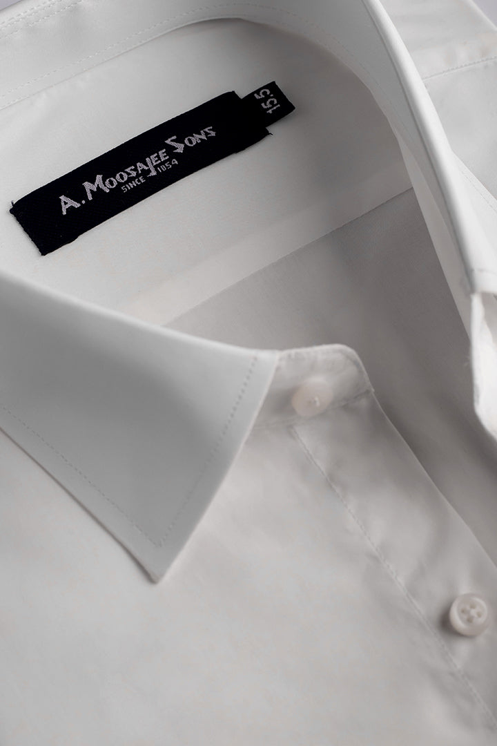 White Premium Solid Cotton Shirt