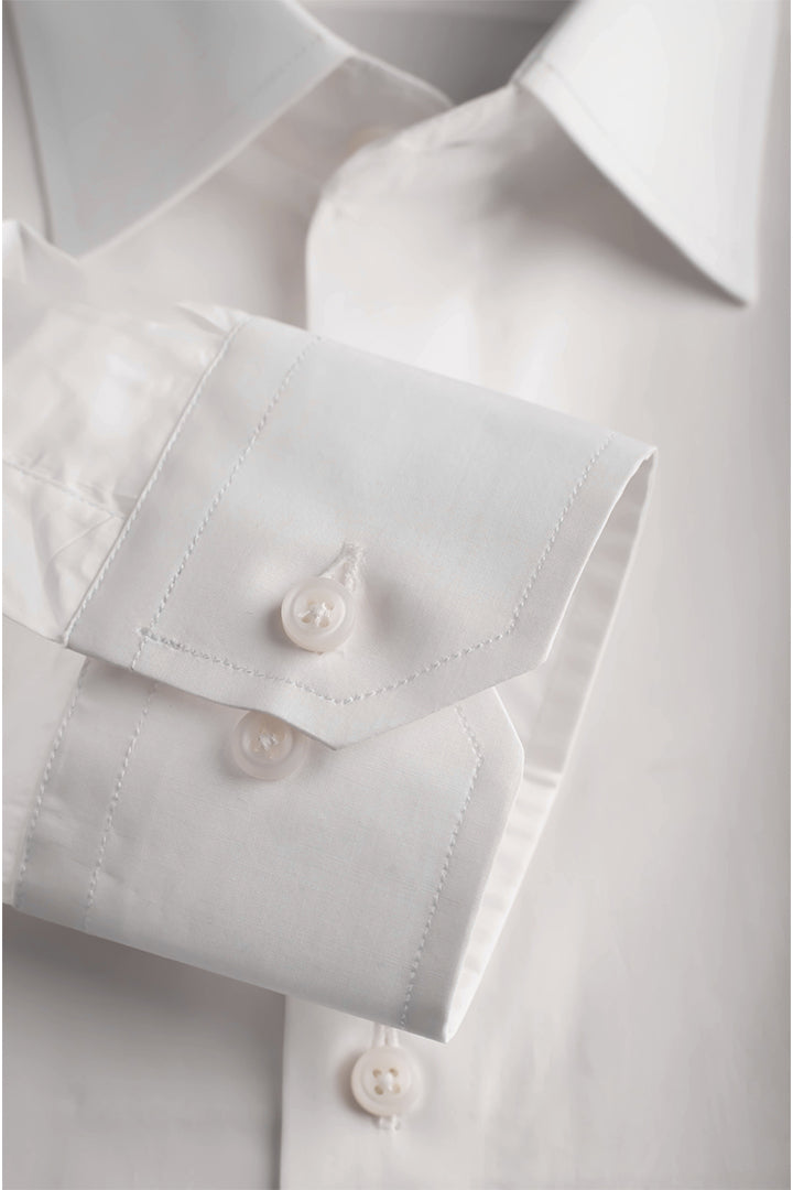 White Premium Solid Cotton Shirt