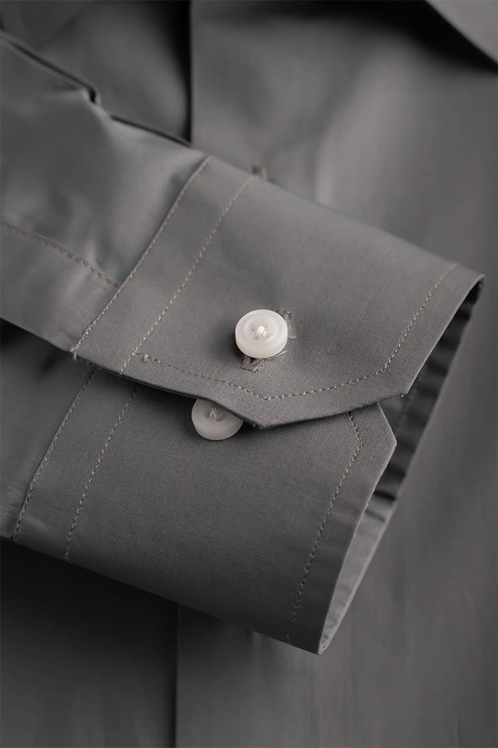 Grey Premium Solid Cotton Shirt