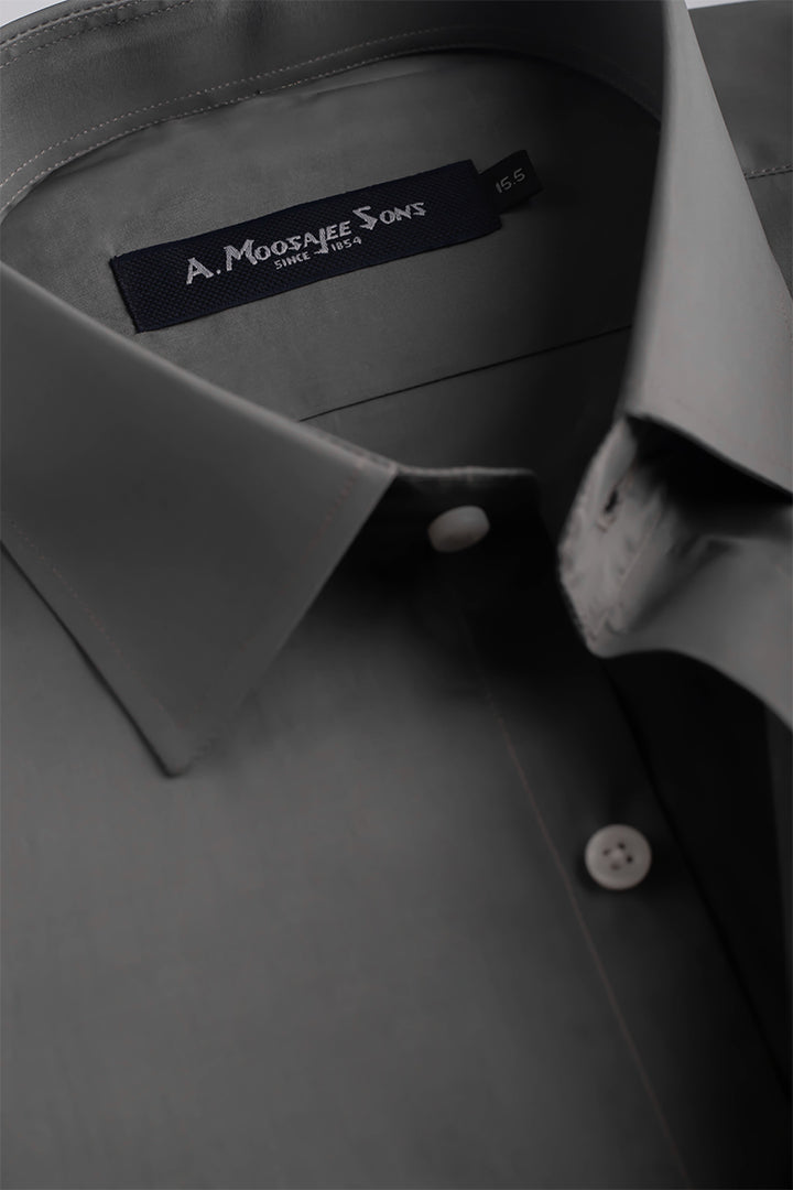 Grey Premium Solid Cotton Shirt