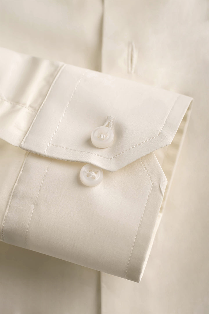 Off White Premium Solid Cotton Shirt