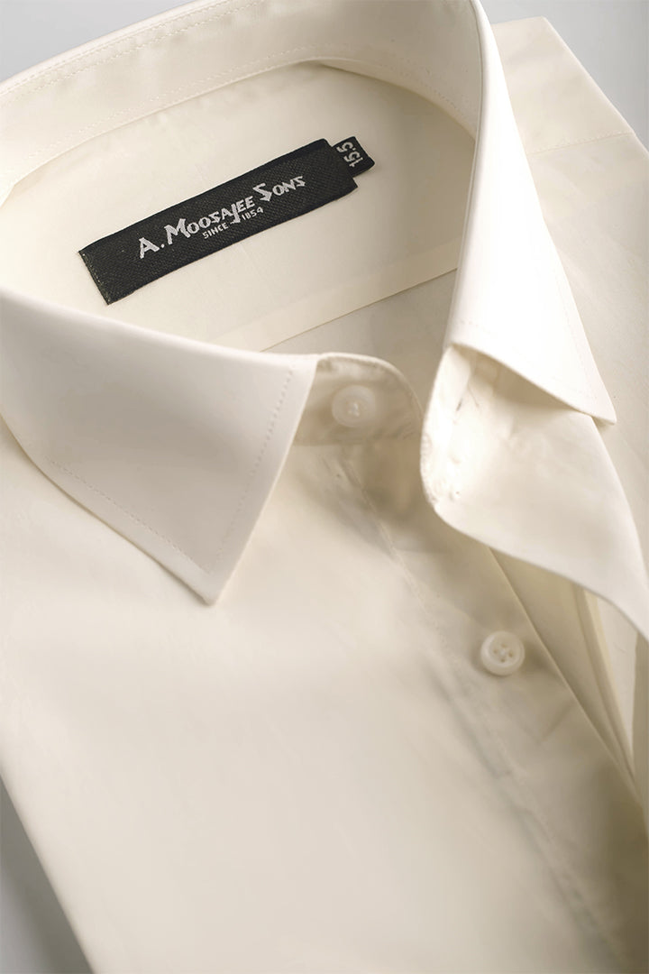 Off White Premium Solid Cotton Shirt