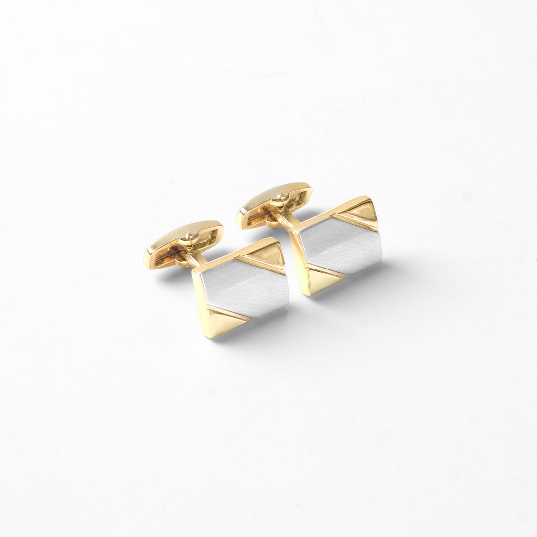 Engraved Silver & Gold Cufflinks