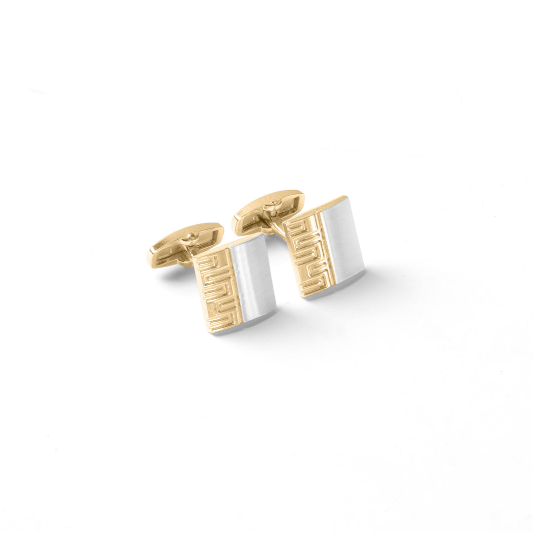 Classic Silver And Gold Textured Cufflink