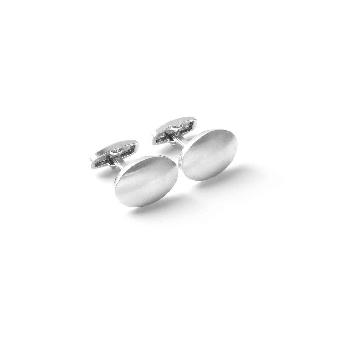 Classic Silver Oval Cufflinks