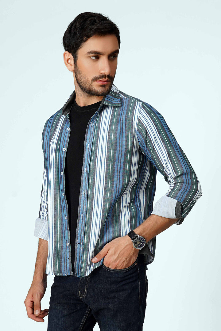 Blue Stripe Casual Shirt