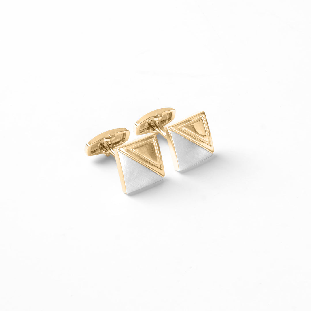 Engraved Square Gold Cufflinks