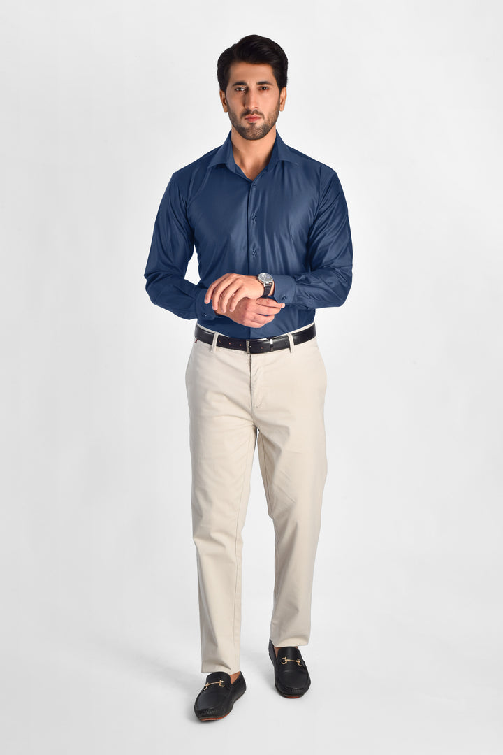 Stretch Navy Blue Shirt