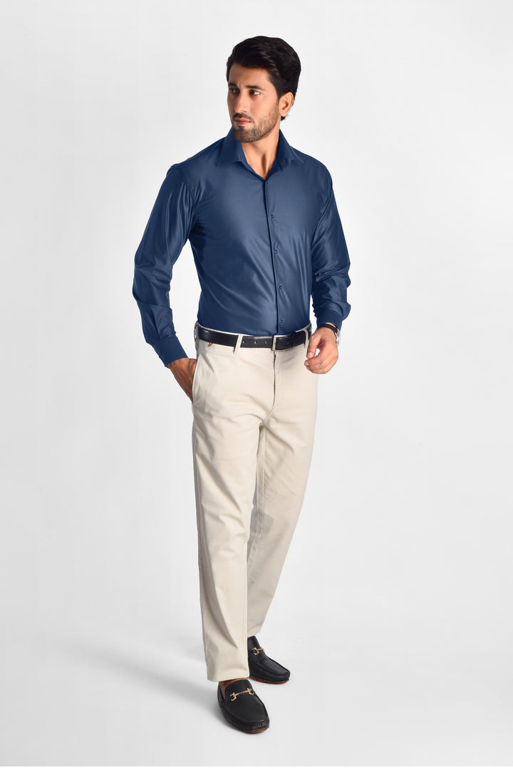 Stretch Navy Blue Shirt