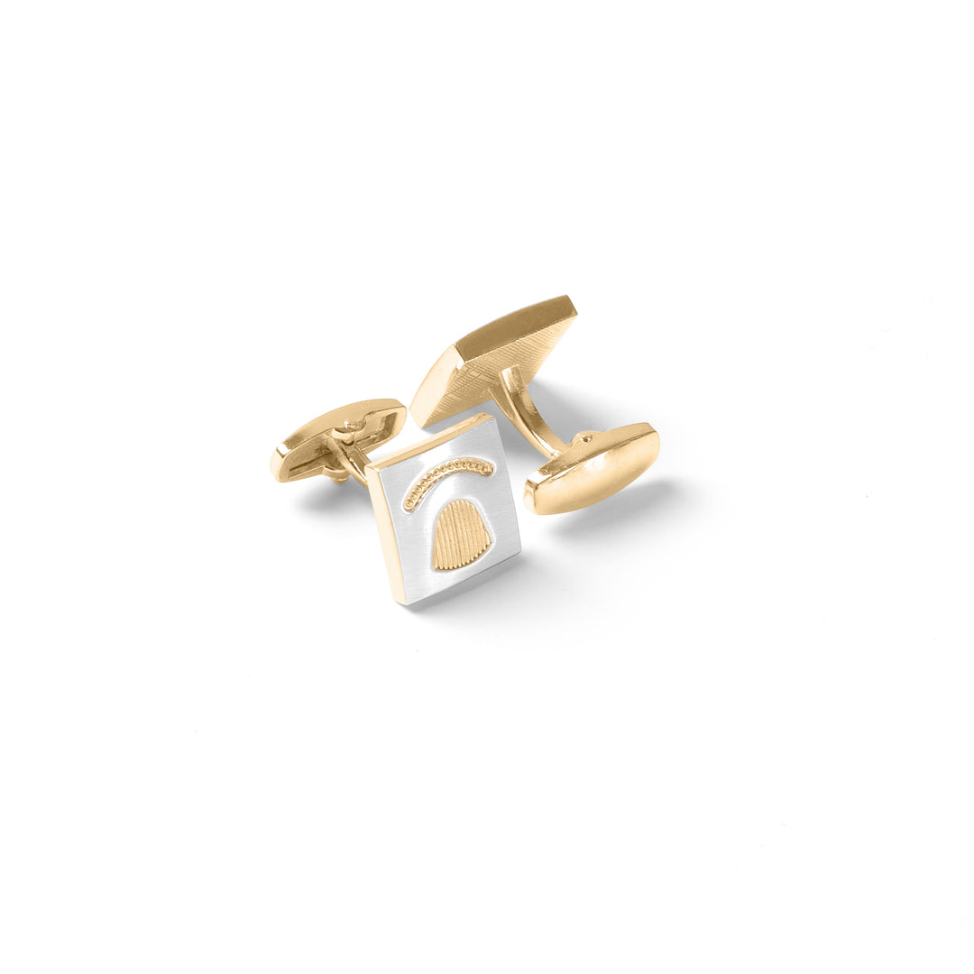 Engraved Silver & Gold Cufflinks