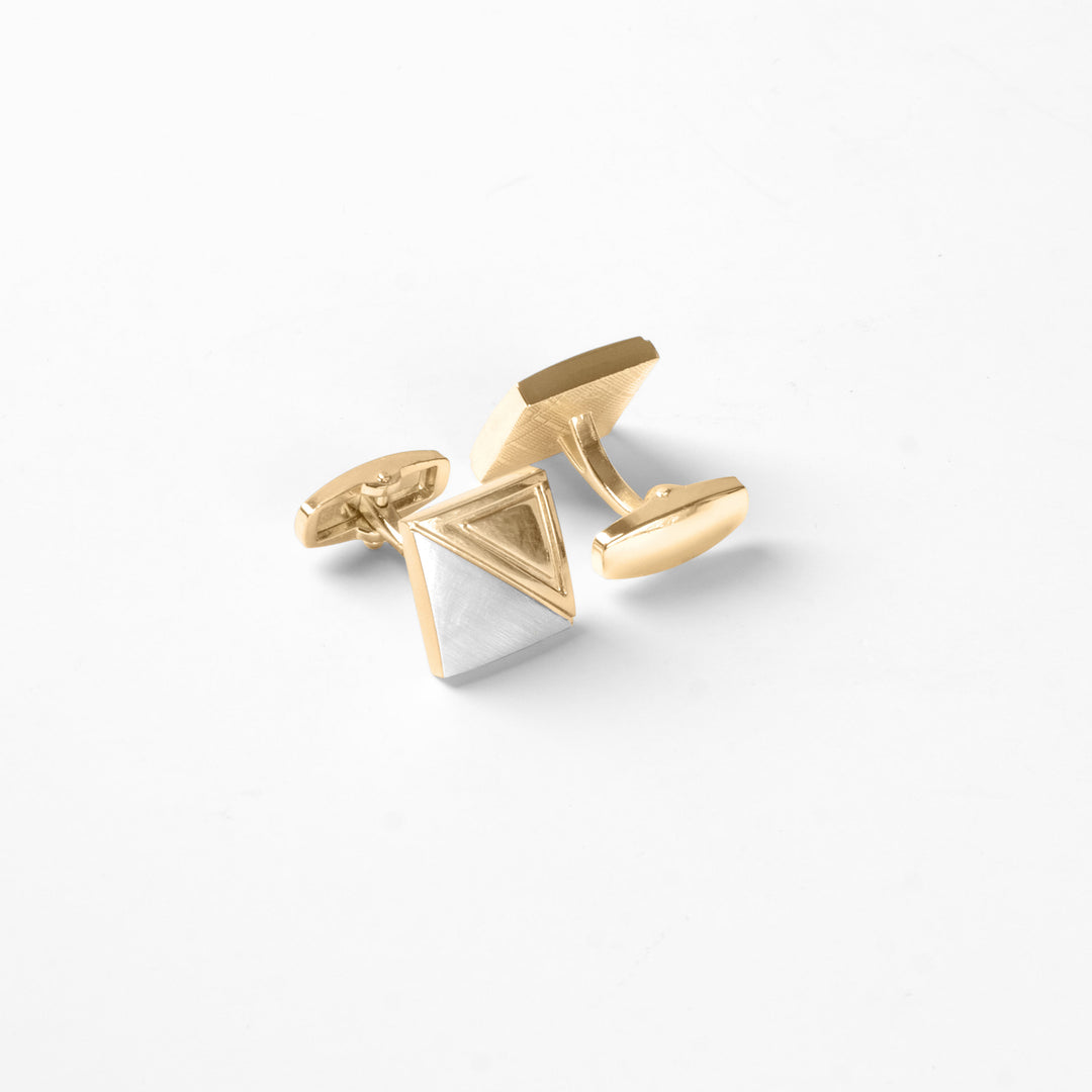 Engraved Square Gold Cufflinks