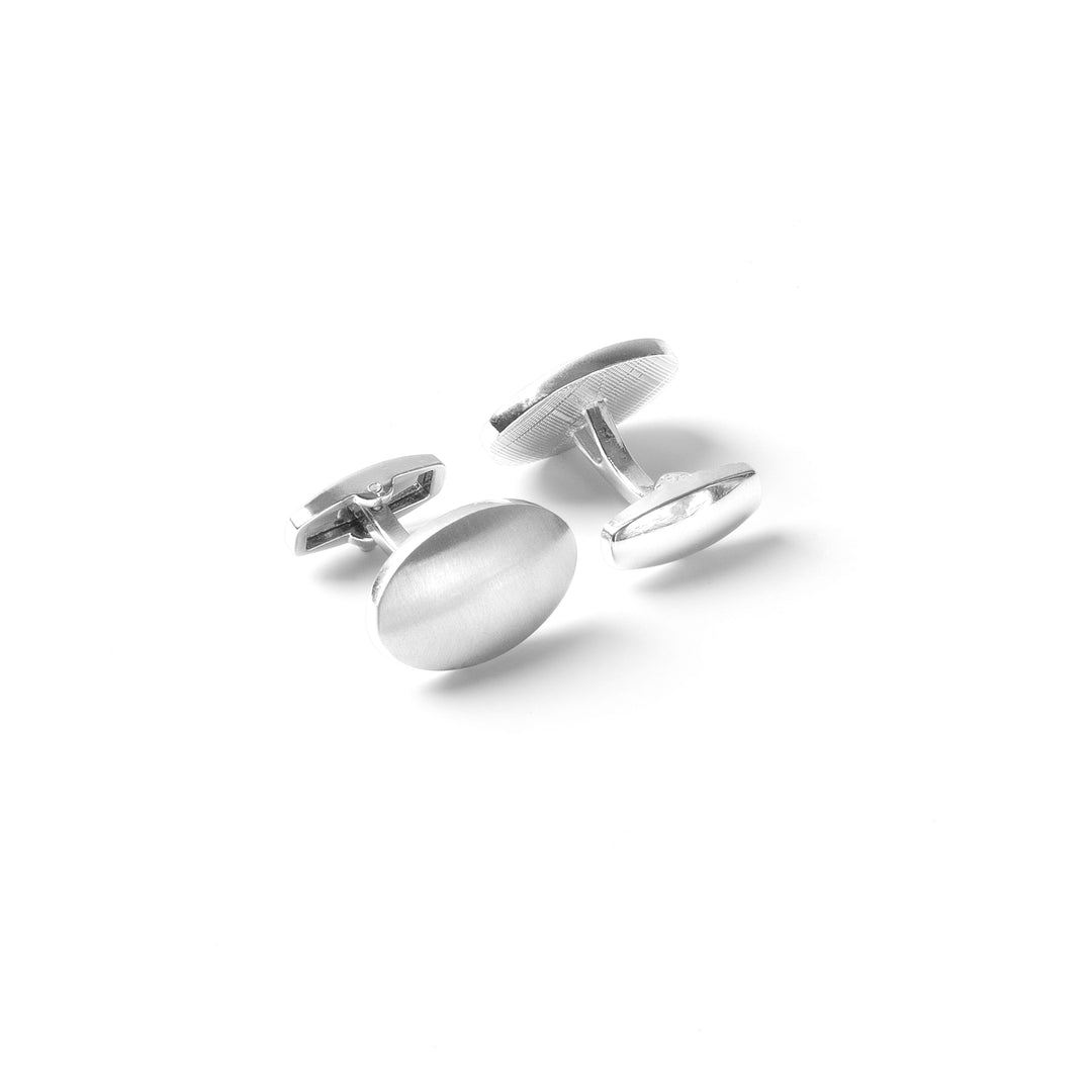 Classic Silver Oval Cufflinks