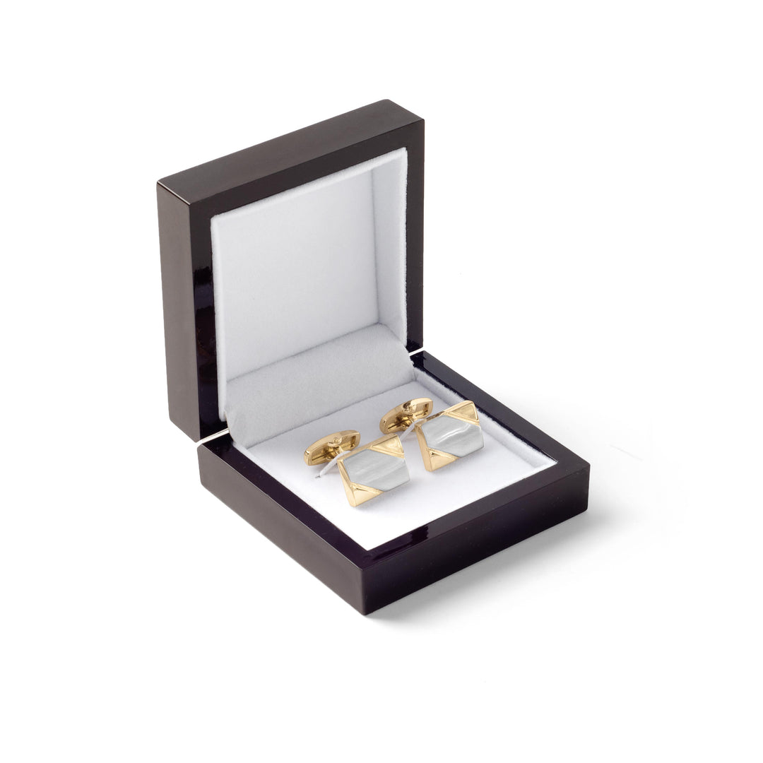 Engraved Silver & Gold Cufflinks