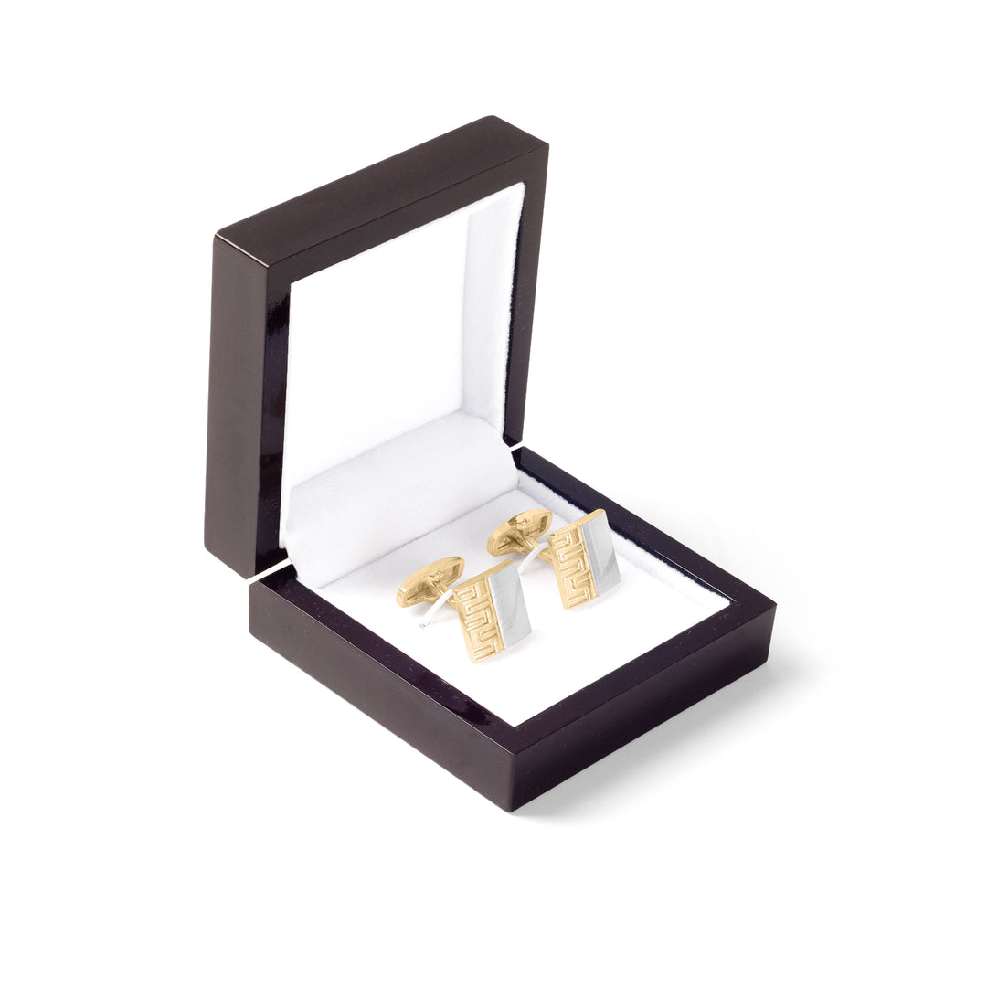 Classic Silver And Gold Textured Cufflink