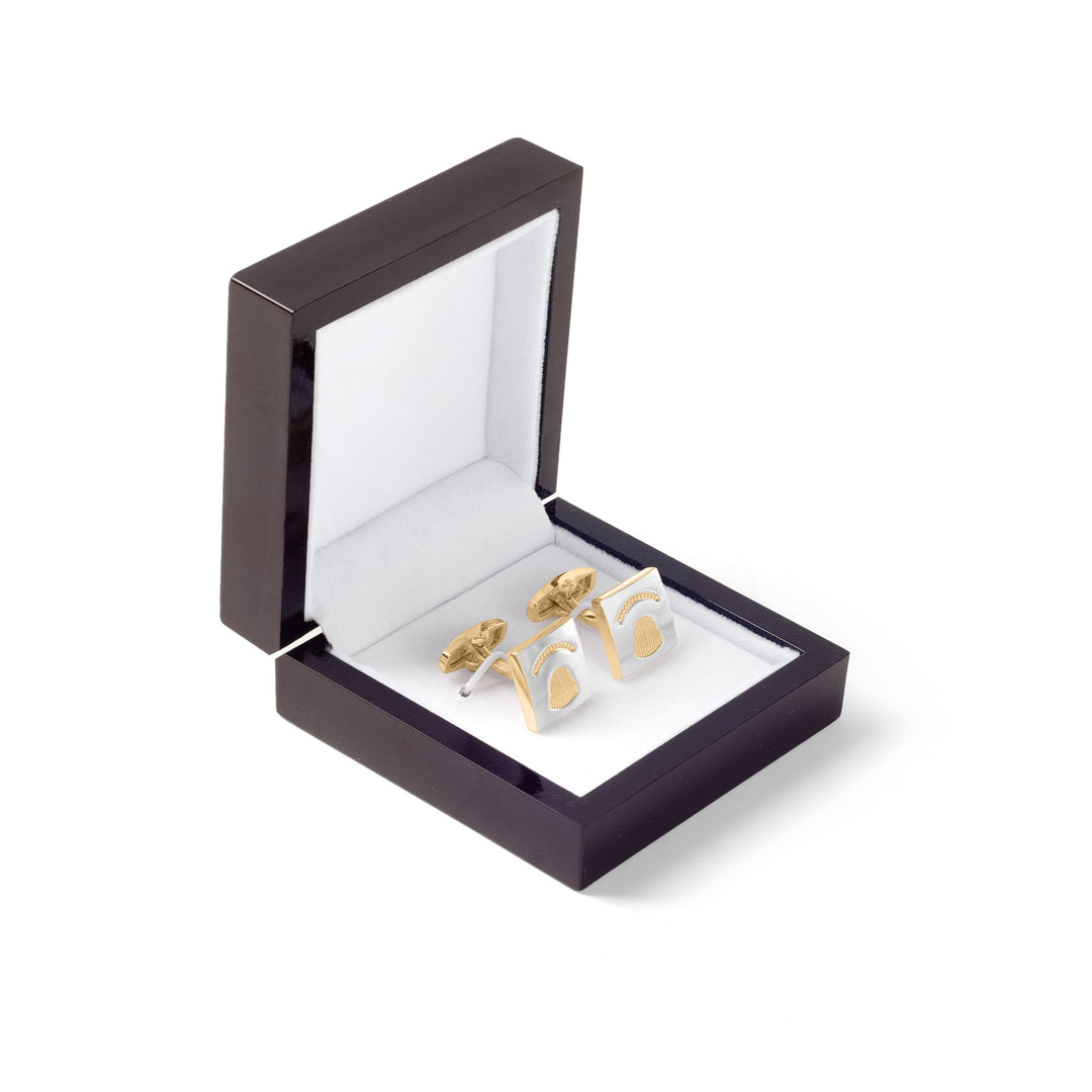 Engraved Silver & Gold Cufflinks