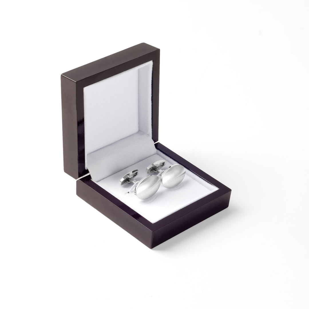 Classic Silver Oval Cufflinks