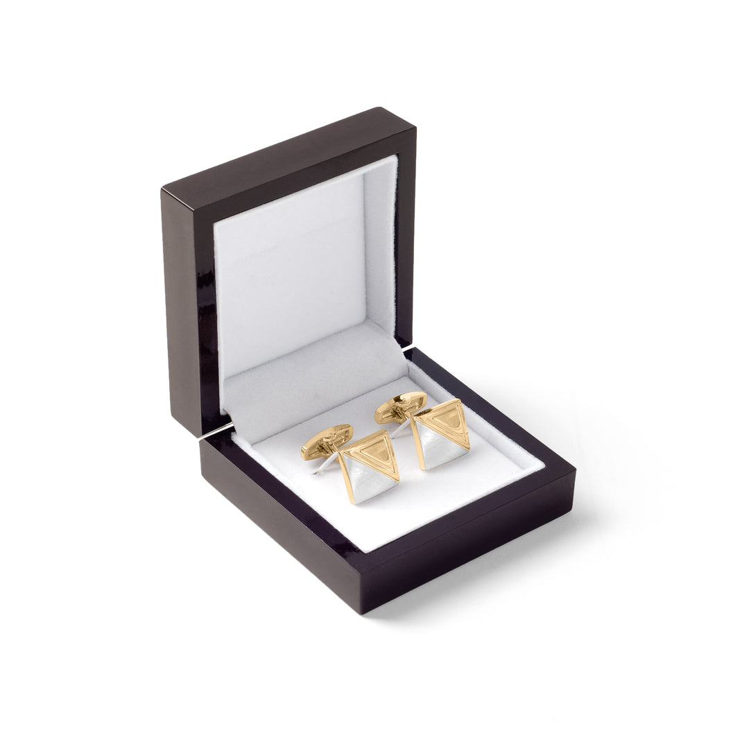 Engraved Square Gold Cufflinks