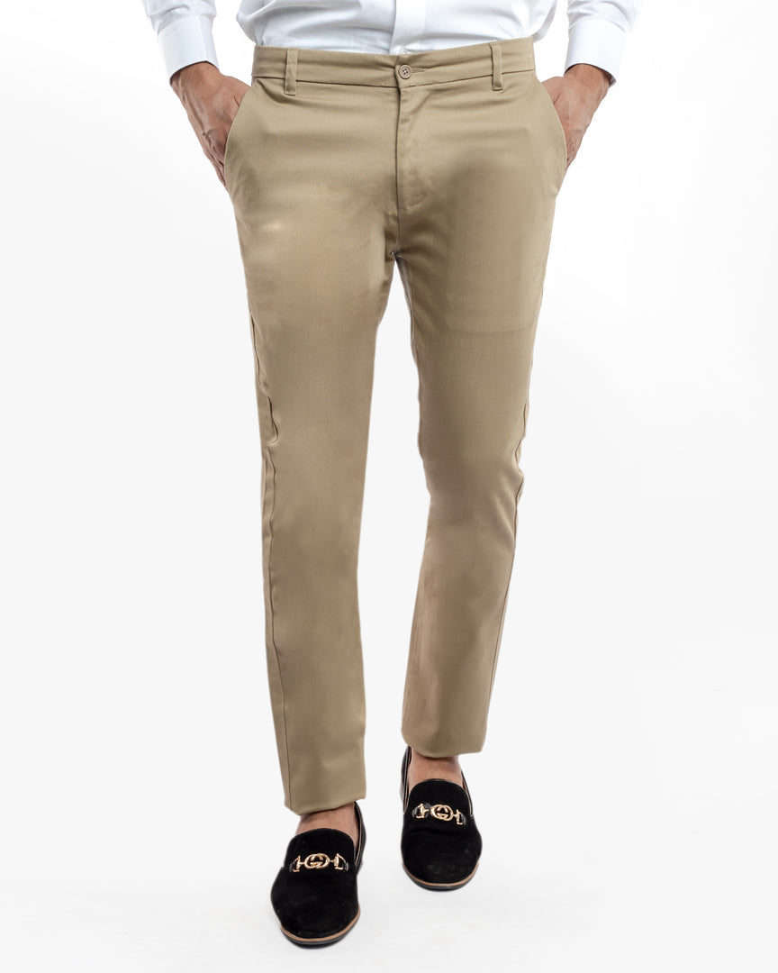 Semi Formal Khaki Straight Pants