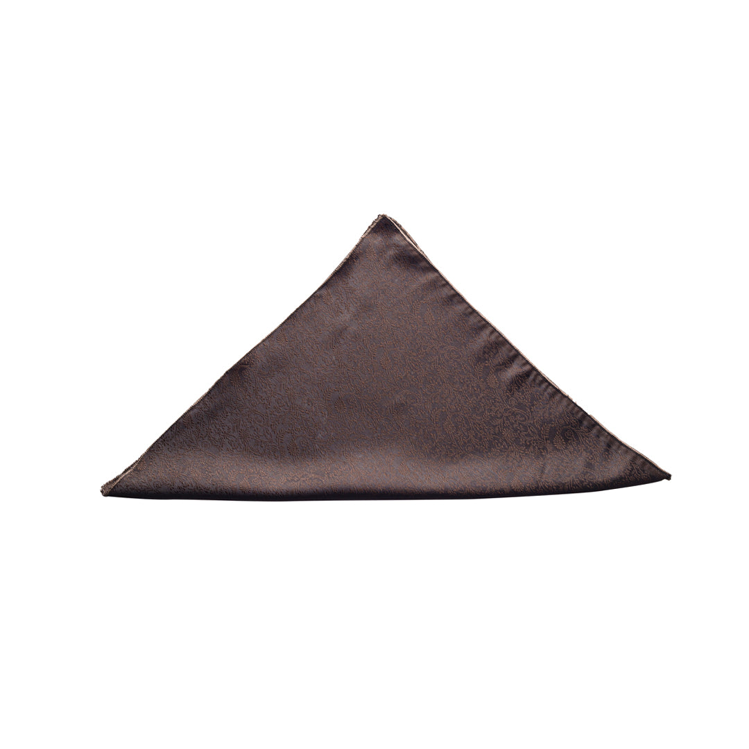 Chocolate Brown Floral Pocket Square