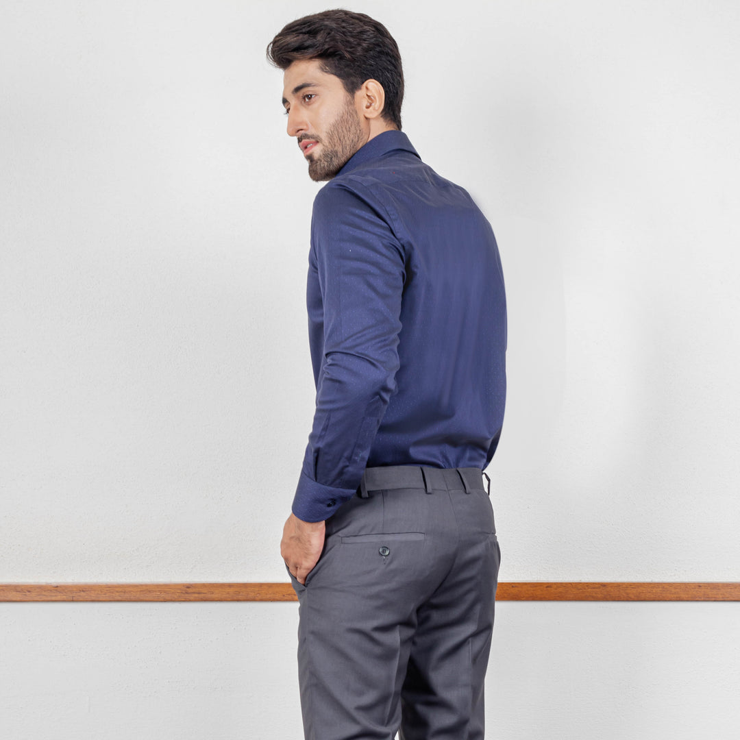 Dotted Pattern Shirt Denim Blue