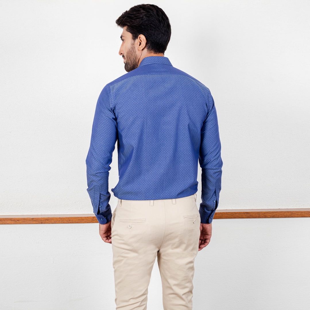 Dotted Pattern Shirt Faded Denim