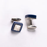 Square Golden Blue Cufflinks