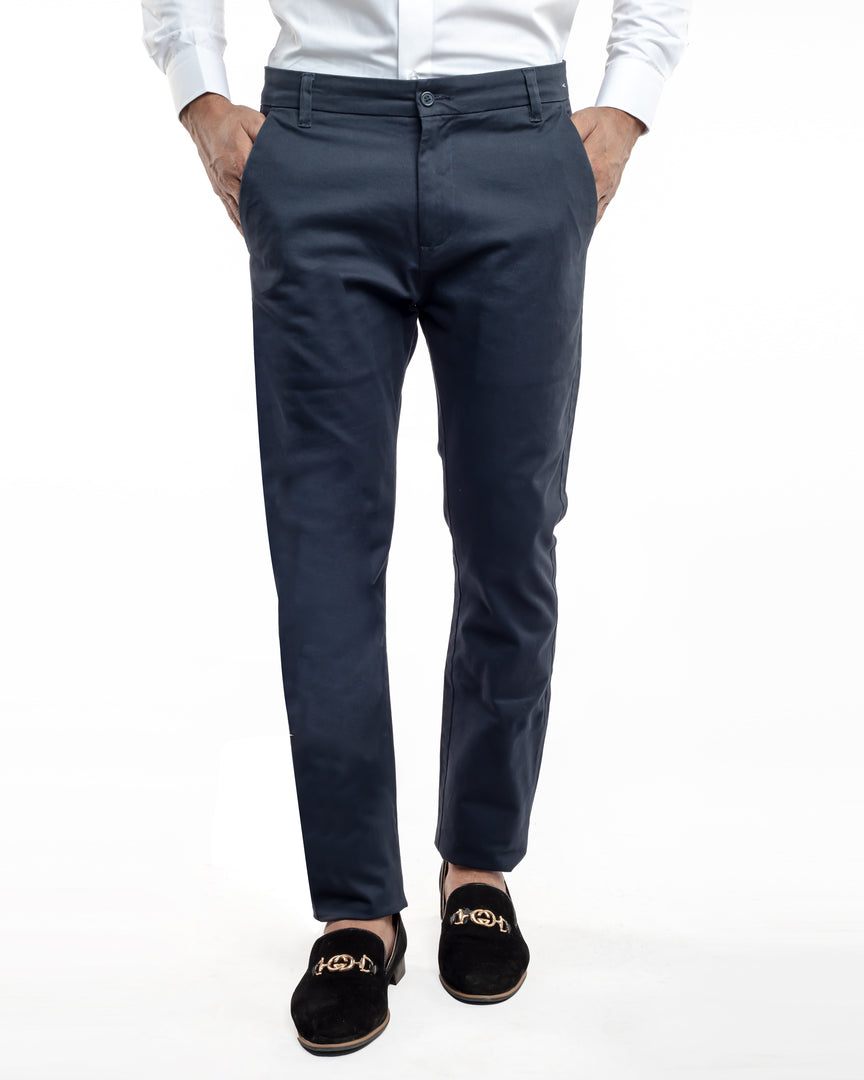 Semi Formal Navy Blue Straight Pants