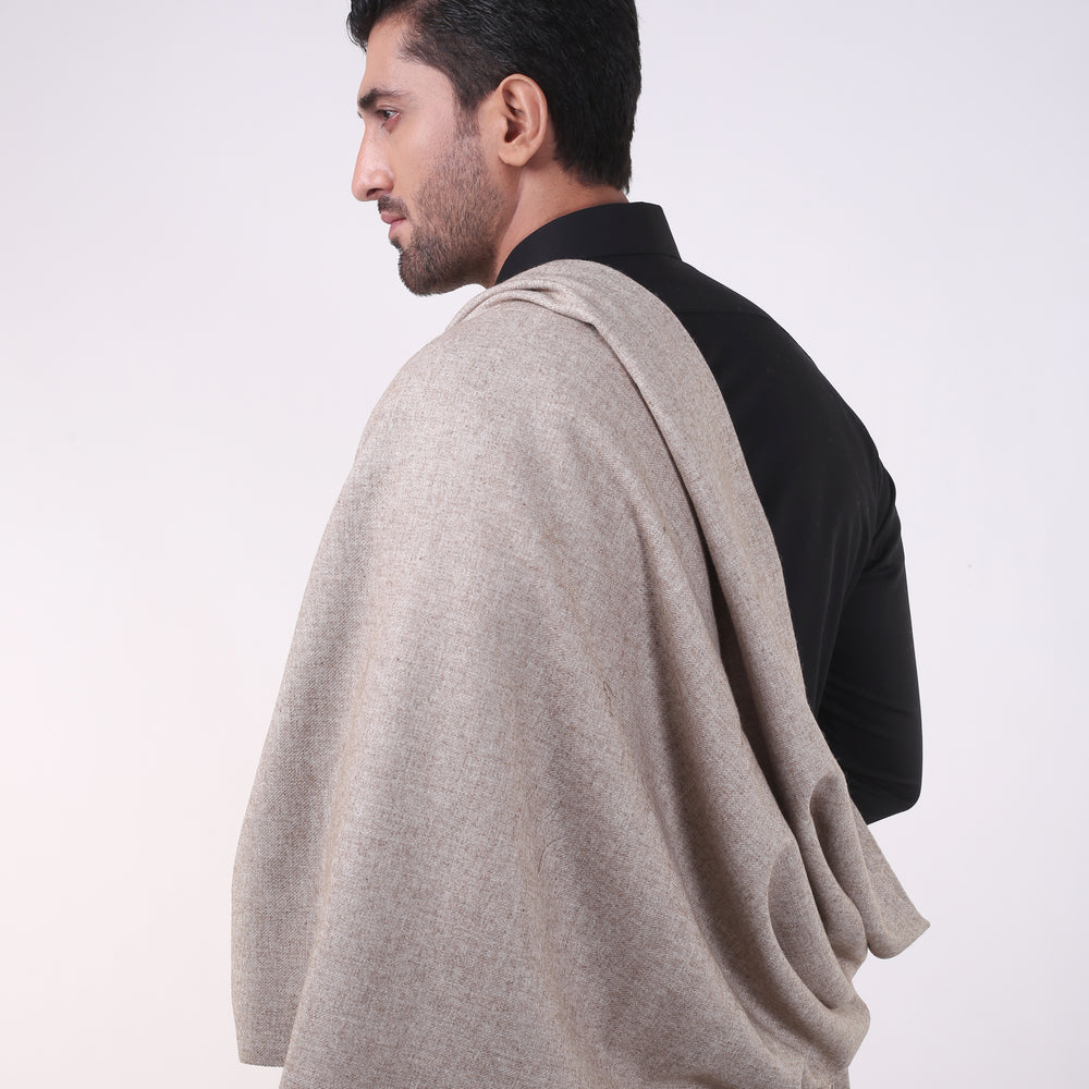All Wool Buttermilk Beige Brick Slub Shawl
