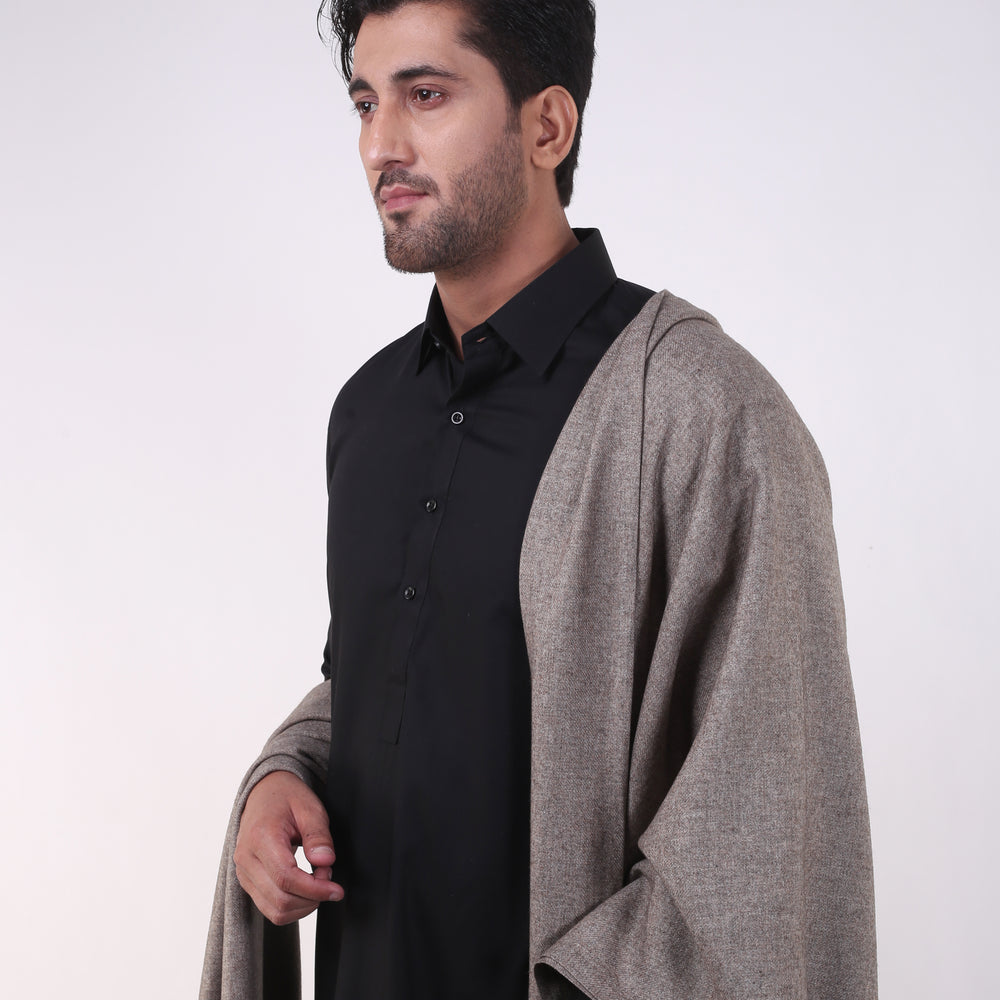 All Wool Briarsmoke Brick Slub Shawl