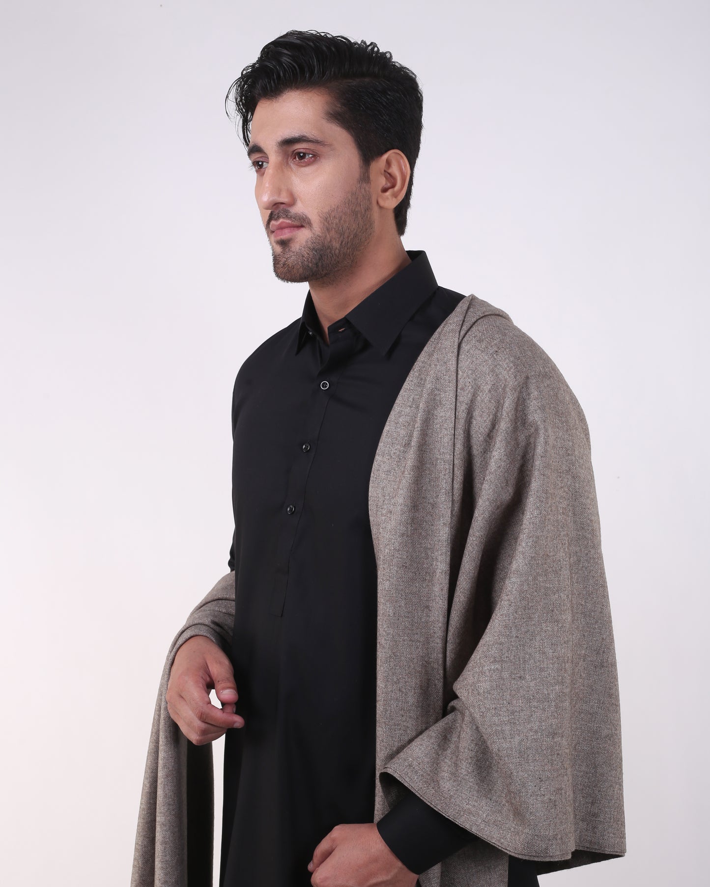 All Wool Briarsmoke Brick Slub Shawl