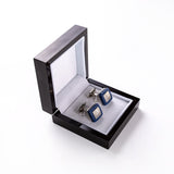 Square Golden Blue Cufflinks