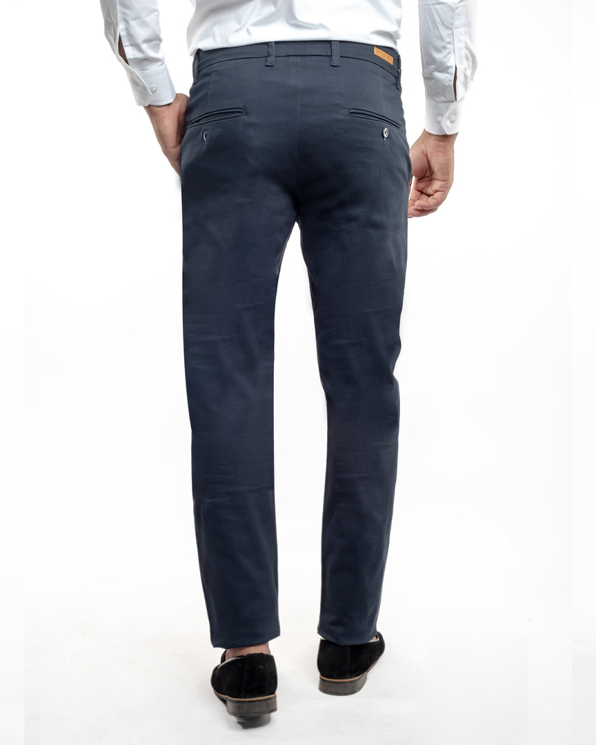 Semi Formal Navy Blue Straight Pants