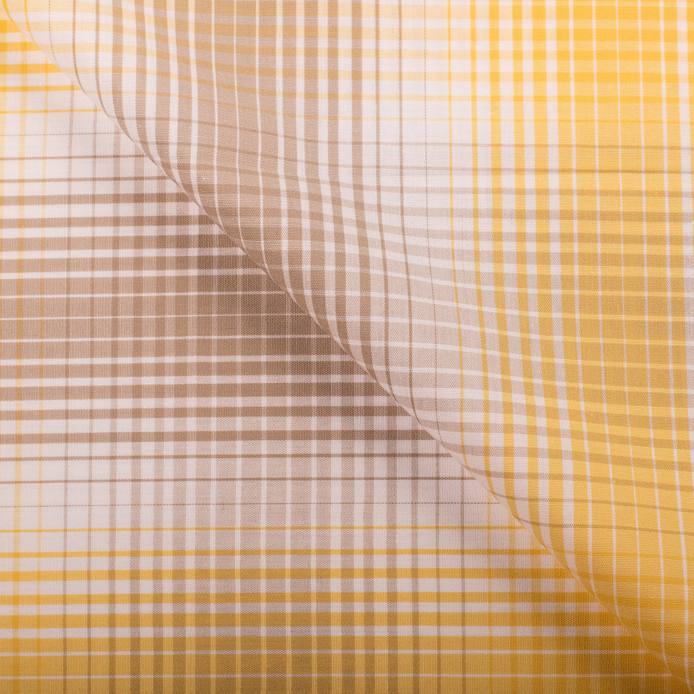 Broad Check Cotton Shirt Yellow