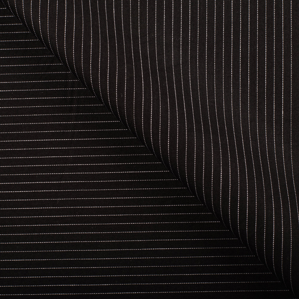 Small Stripe Cotton Shirt Black