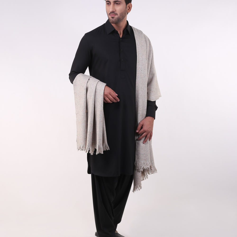 All Wool White Spruce Bricks Shawls Colored Neps