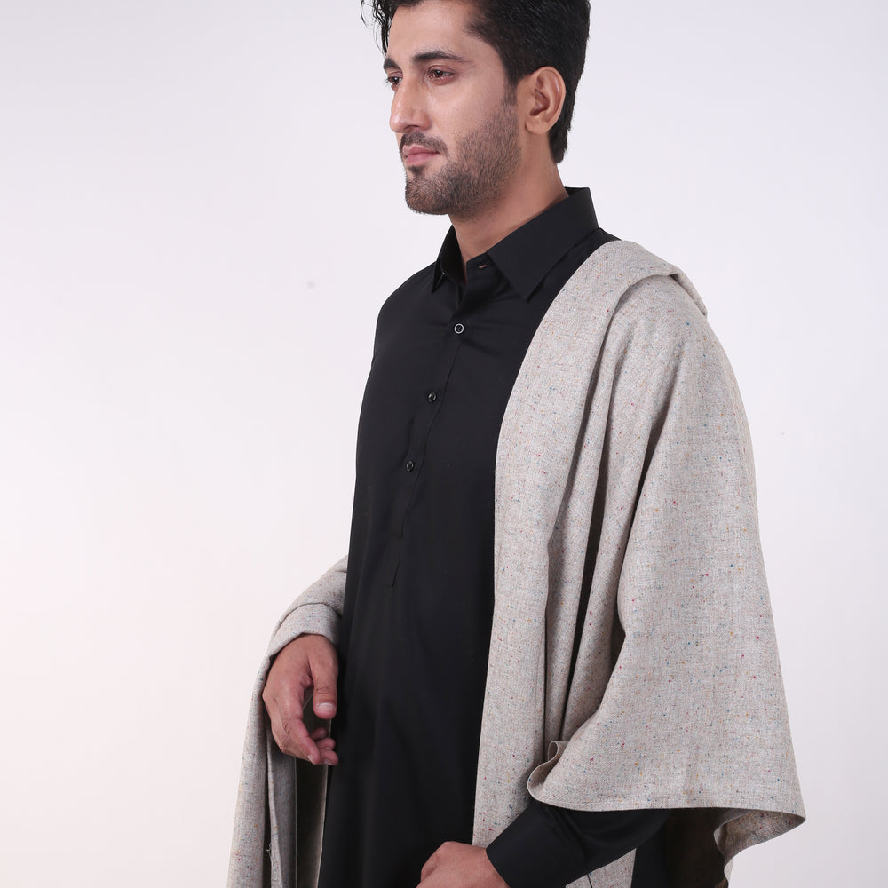 All Wool White Spruce Bricks Shawls Colored Neps