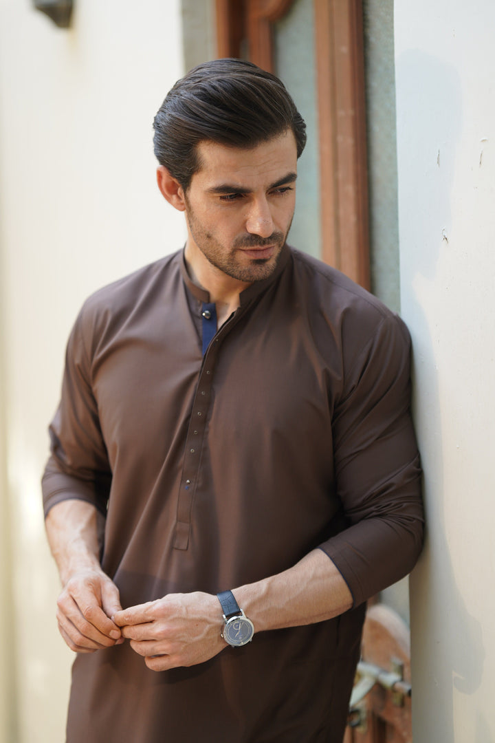 Zarb Brown Kurta Pant