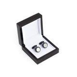 Textured Black Center Pearl Cufflinks