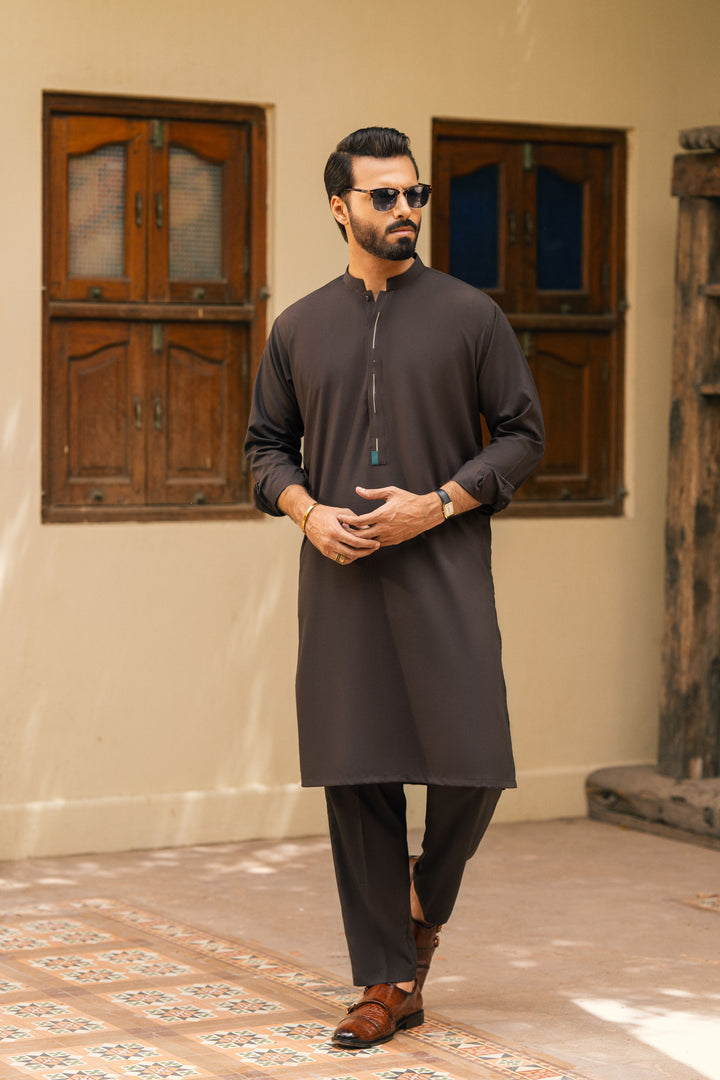Bareek Brown Kurta Pant