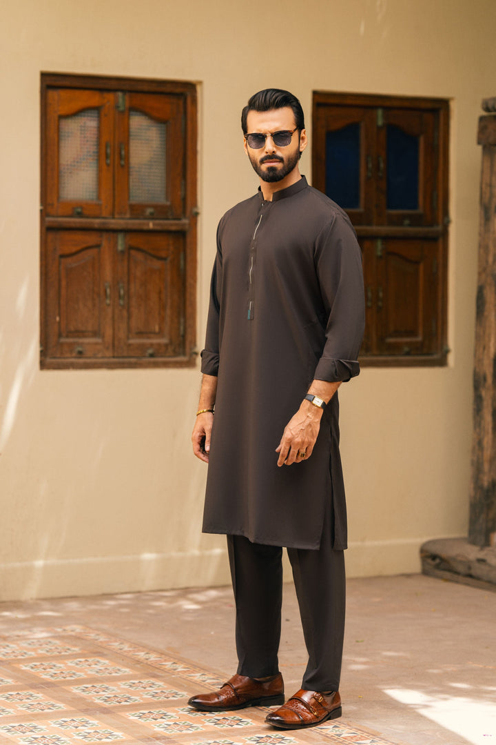 Bareek Brown Kurta Pant