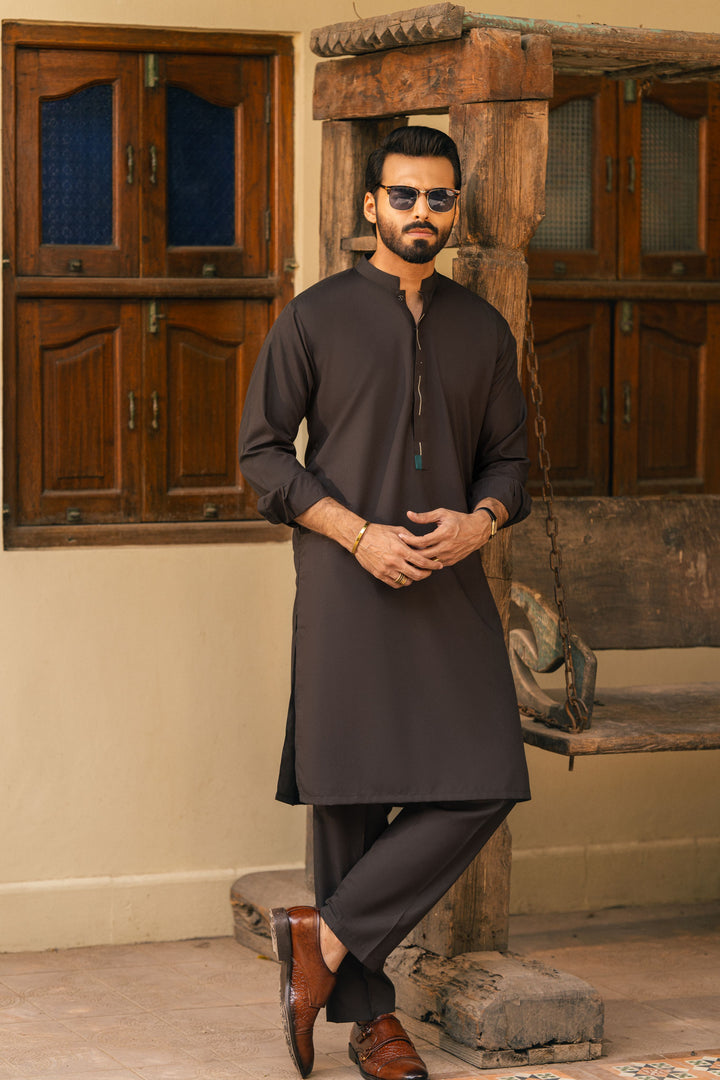 Bareek Brown Kurta Pant