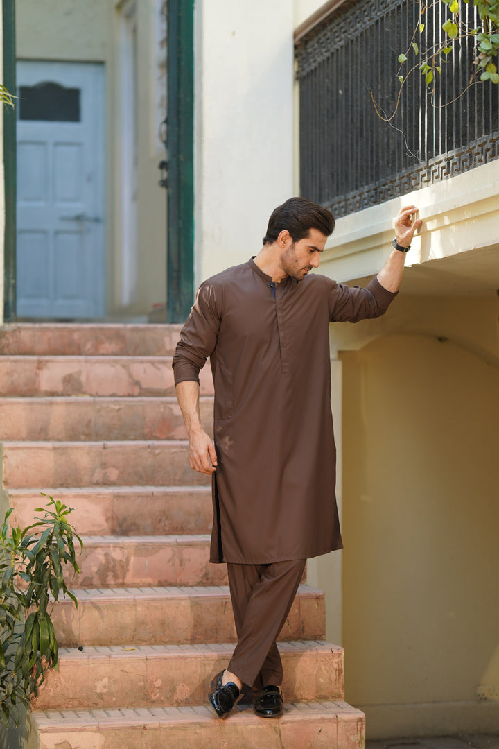 Zarb Brown Kurta Pant