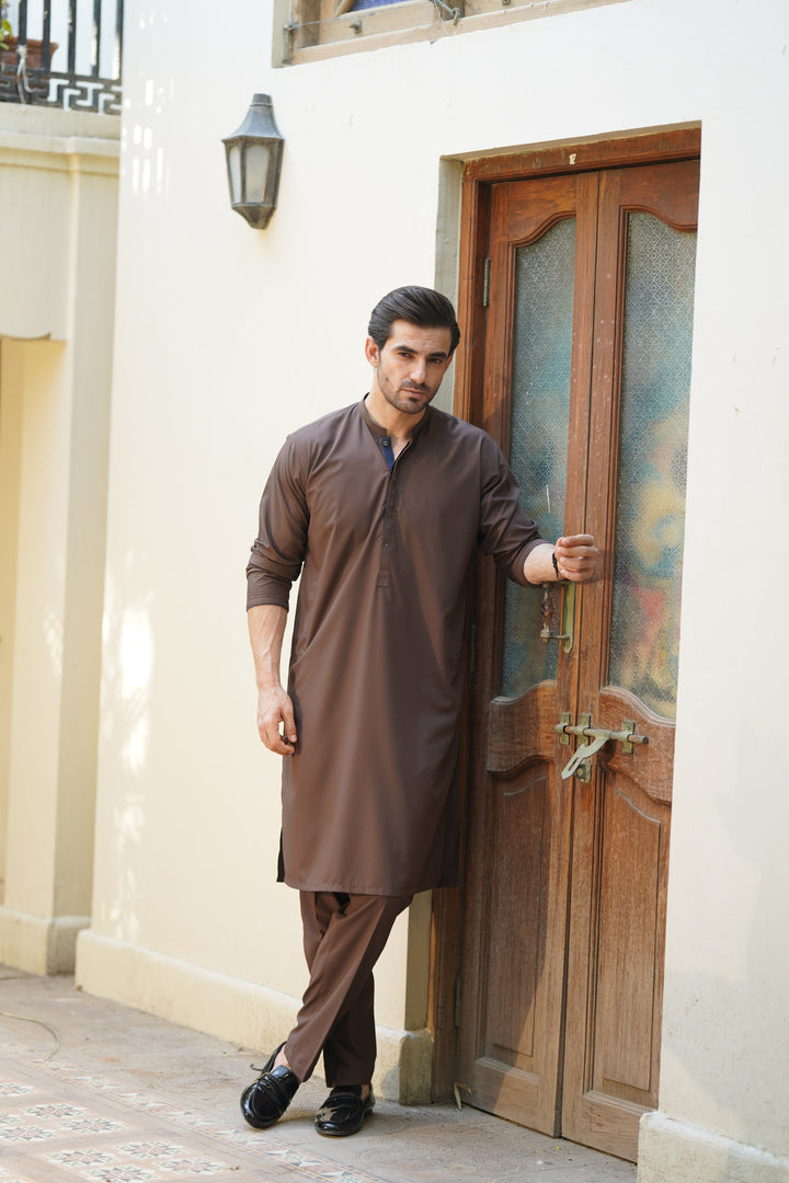 Zarb Brown Kurta Pant