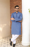 Denim Light Blue Loop Button Kurta