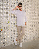 Light Brown Linen Casual Shirt