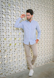 Blue Linen Casual Shirt