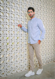 Blue Linen Casual Shirt