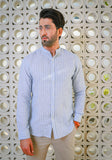 Blue Linen Casual Shirt
