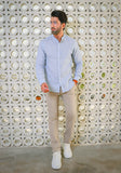 Blue Linen Casual Shirt