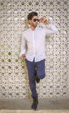 White Linen Casual Shirt